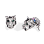 Multi Stone Encrusted Panther Stud Earring - Bansri Mehta Design