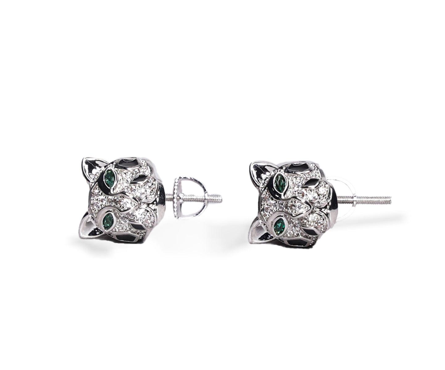 Multi Stone Encrusted Panther Stud Earring - Bansri Mehta Design