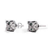 Multi Stone Encrusted Panther Stud Earring - Bansri Mehta Design