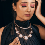 Cuboid Interlink Statement Collar Necklace & Earring Set - Bansri Mehta Design