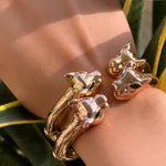 Double Panther Headed Cuff Bangle - Bansri Mehta Design