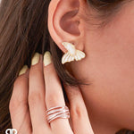 Criss Cross Crystal Statement Ring - Bansri Mehta Design