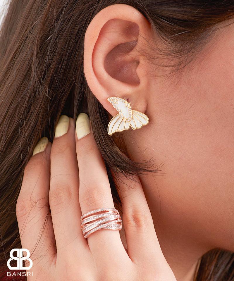 Criss Cross Crystal Statement Ring - Bansri Mehta Design