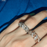 Swarovski Cuban Link Adjustable Ring - Bansri Mehta Design