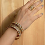Circular Studded Side Opening Bangle Bracelet - Bansri Mehta Design