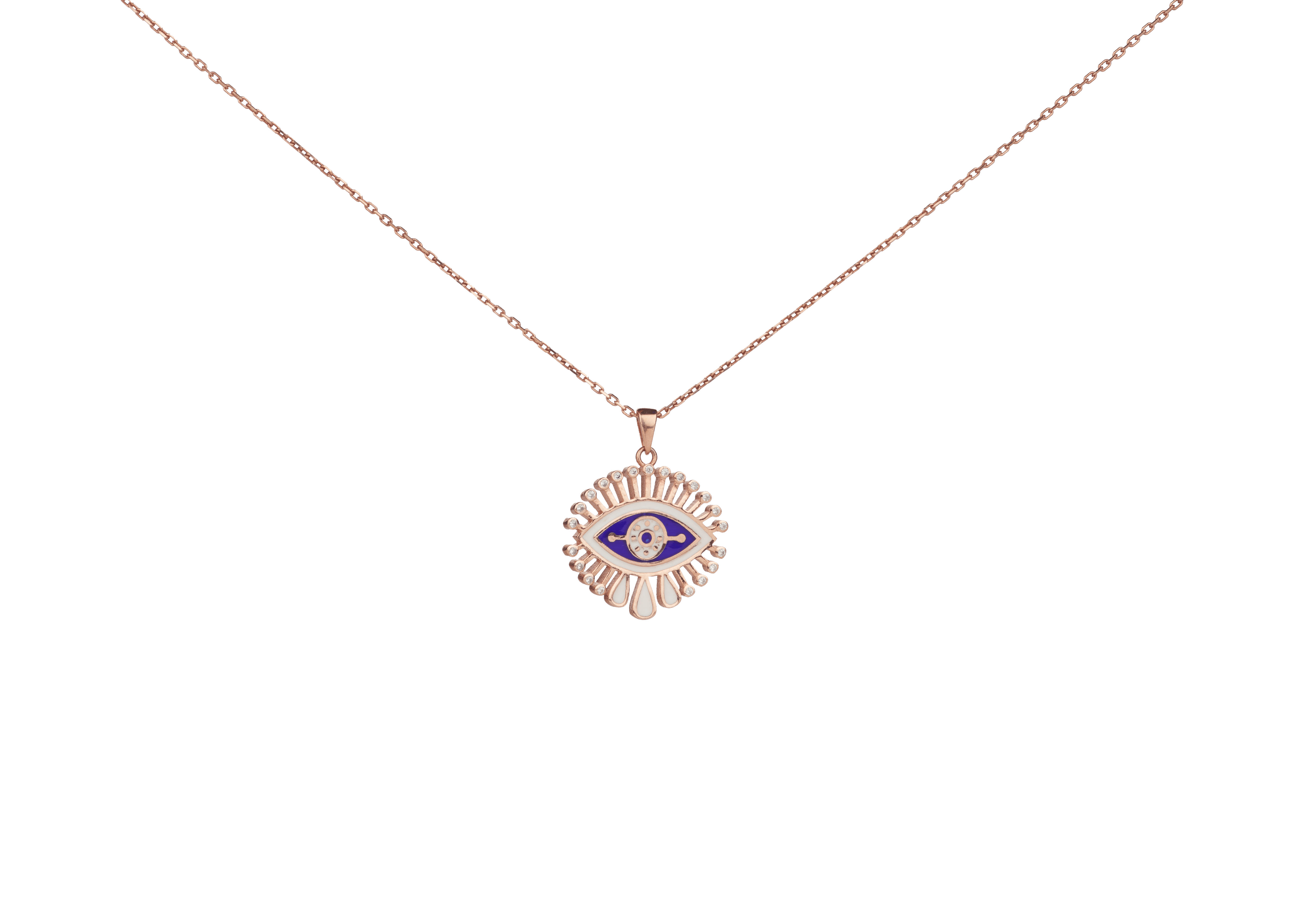 Enamel Carved Evil Eye Necklace - Bansri Mehta Design