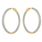 Diamond crystal encrusted Medium Size Hoop Earrings - Bansri Mehta Design