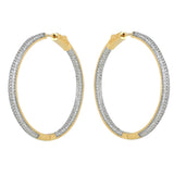 Diamond crystal encrusted Medium Size Hoop Earrings - Bansri Mehta Design