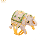 Festive Safari Elephant Statement Cocktail Ring - Bansri Mehta Design