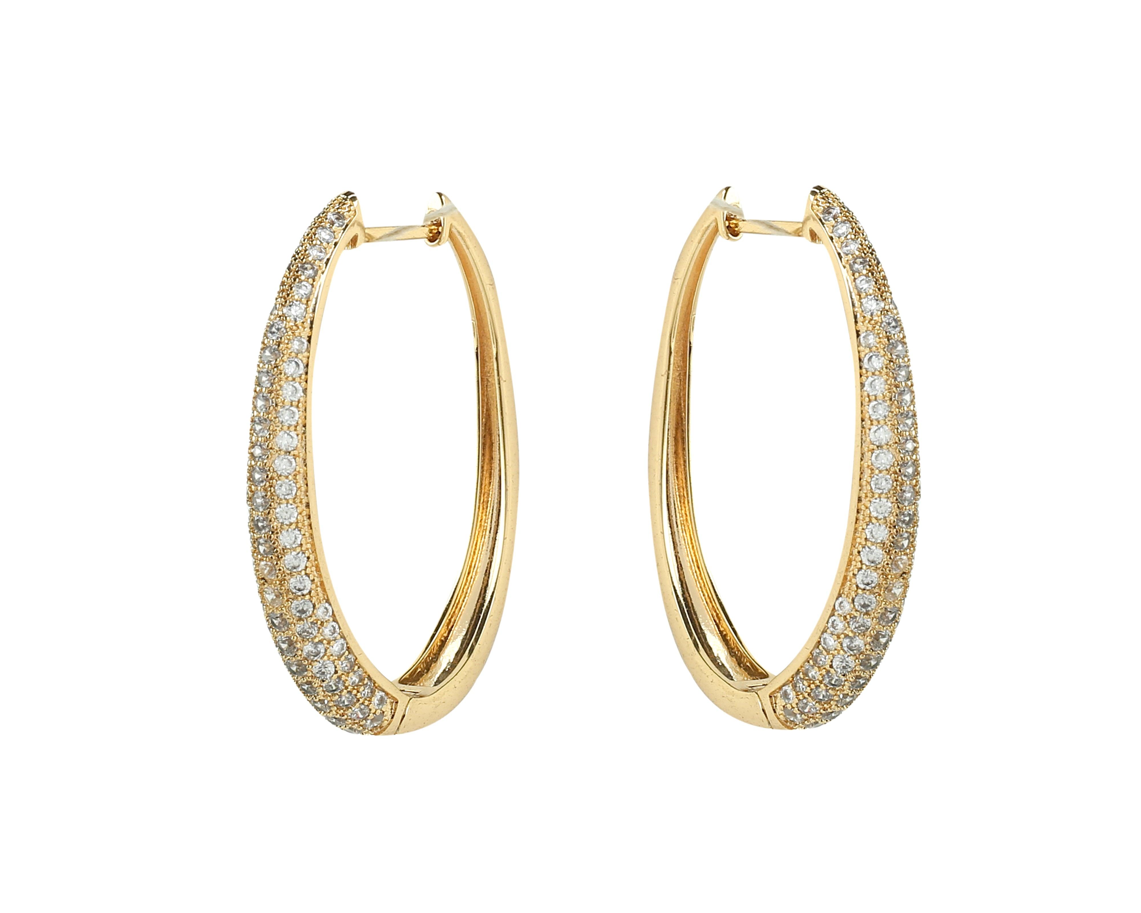 Gold Oval Hoop Earrings - Bansri Mehta Design