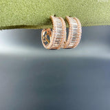 Baguette Mini Hoop Earrings - Bansri Mehta Design