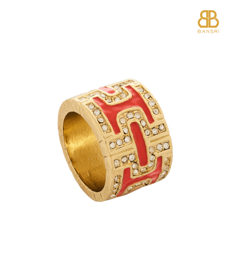 Enamel Band Ring - Bansri Mehta Design