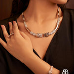 Le Panthera Rosegold Collar Necklace & Bracelet & Earring Set - Bansri Mehta Design
