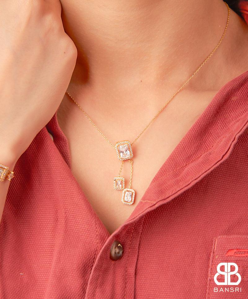 Baguette Diamond Solitaire Set - Bansri Mehta Design