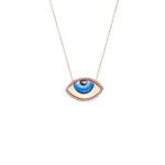 Hand Painted Rosegold Evil Eye Necklace - Bansri Mehta Design