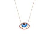 Hand Painted Rosegold Evil Eye Necklace - Bansri Mehta Design