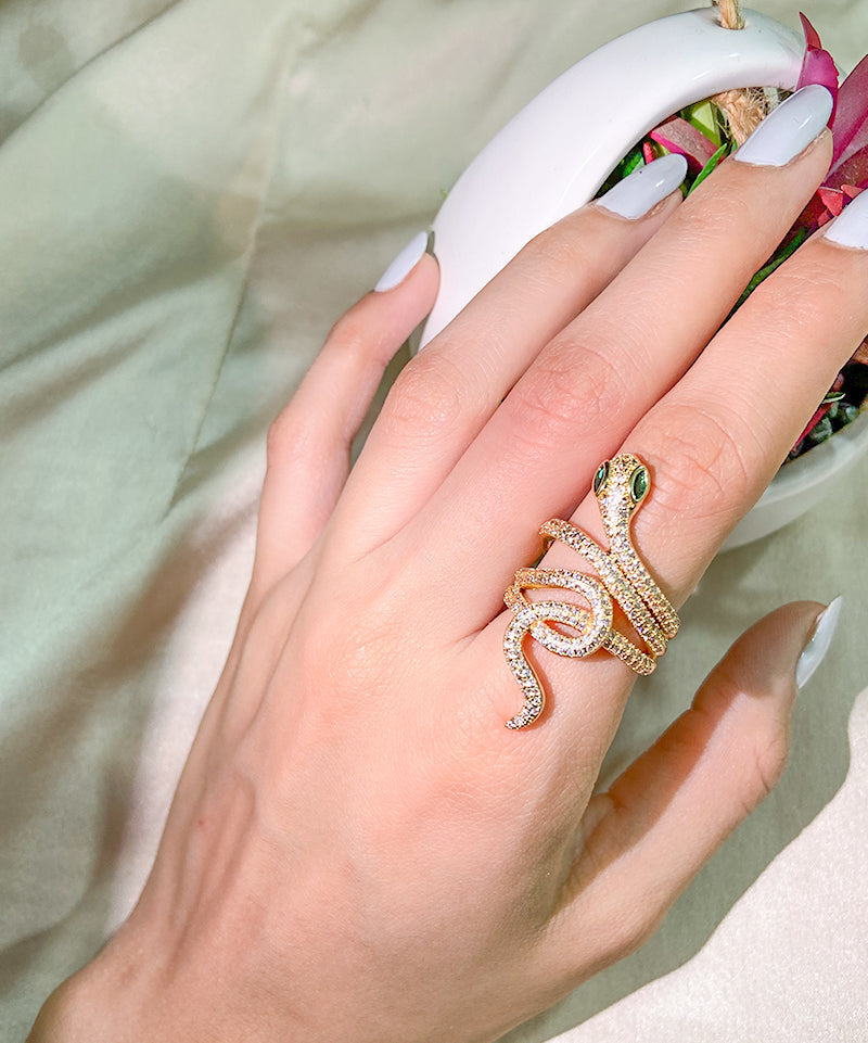 Serpentine Slither Adjustable Band Ring