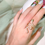 Serpentine Slither Adjustable Band Ring
