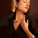 Le Panthera Rosegold Collar Necklace & Bracelet & Earring Set - Bansri Mehta Design