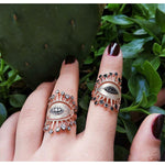 Queen's Crown Evil Eye Ring - Bansri Mehta Design