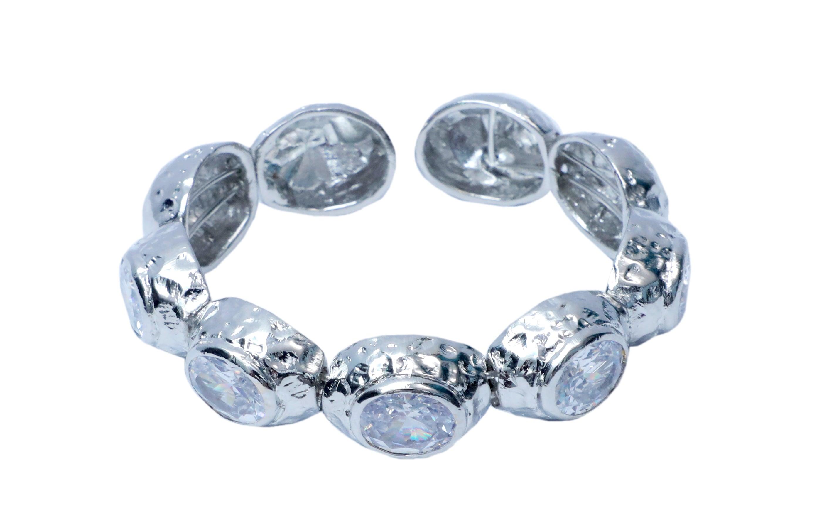 Bedazzle Flexi Bangle Bracelet - Silver - Bansri Mehta Design