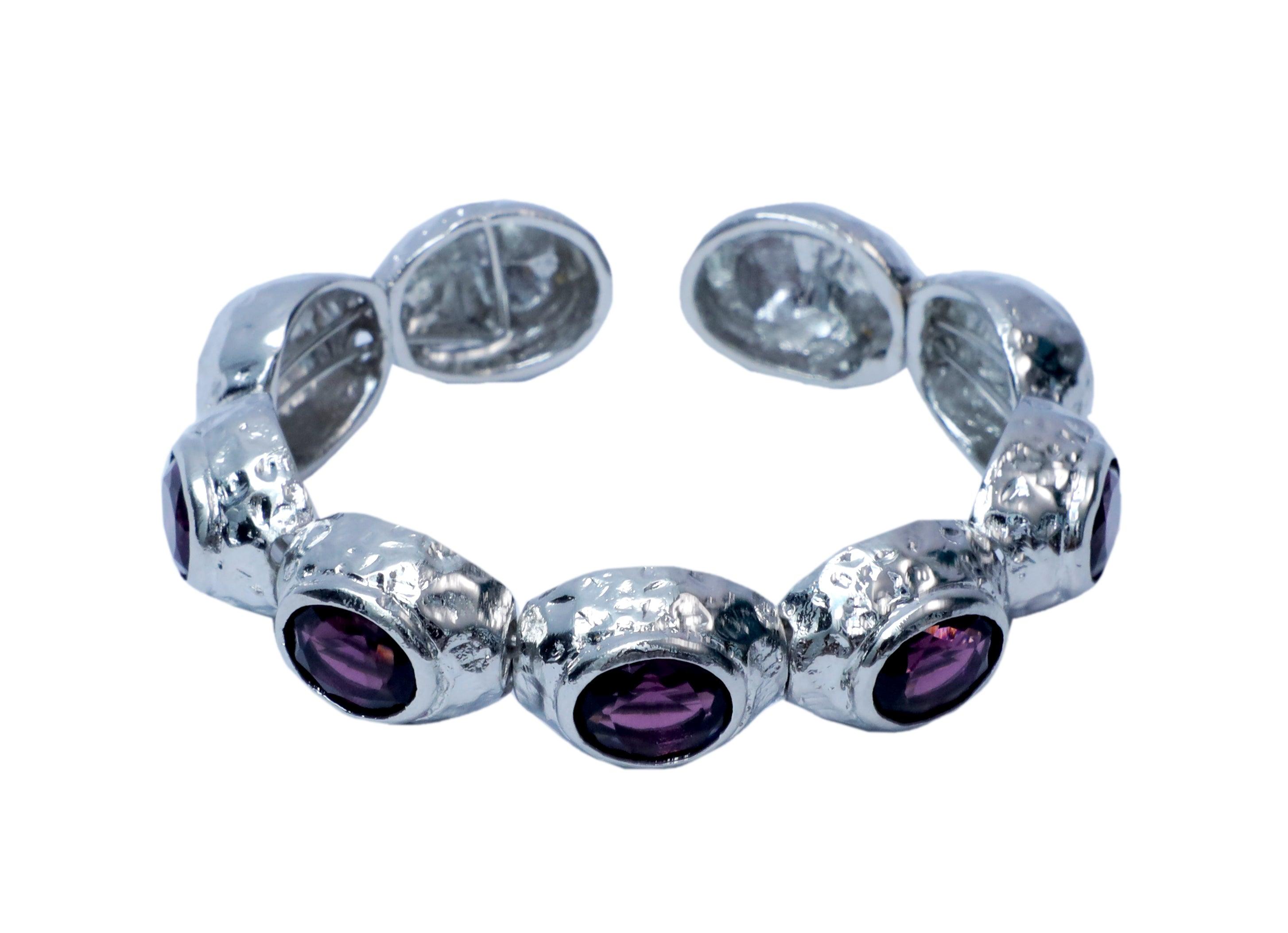 Bedazzle Flexi Bangle Bracelet - Silver - Bansri Mehta Design