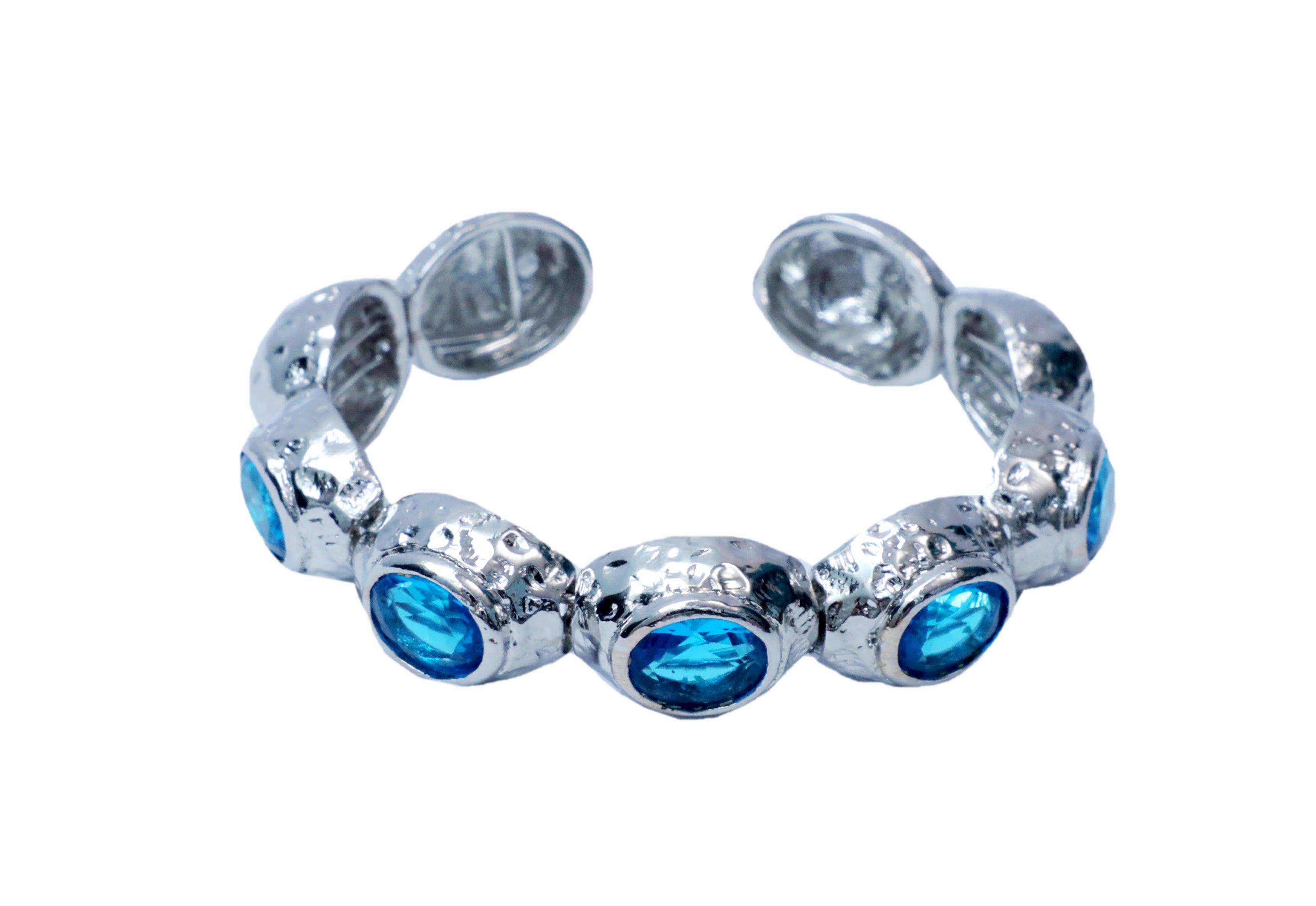Bedazzle Flexi Bangle Bracelet - Silver - Bansri Mehta Design