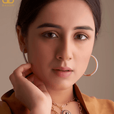 Diamond crystal encrusted Medium Size Hoop Earrings - Bansri Mehta Design
