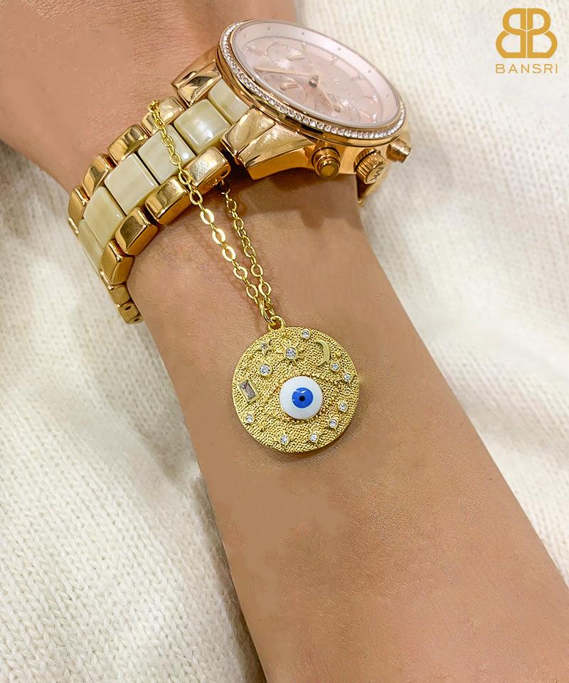 Golden Evil Eye watch charm - Bansri Mehta Design