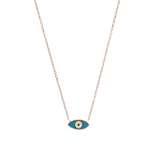 Reversible Two Toned Enamel Mini Evil Eye Necklace - Bansri Mehta Design