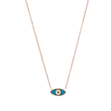 Reversible Two Toned Enamel Mini Evil Eye Necklace - Bansri Mehta Design