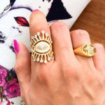Queen's Crown Evil Eye Ring - Bansri Mehta Design