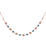 Evil Eye Ball Protector Rosegold Chain Necklace - Bansri Mehta Design