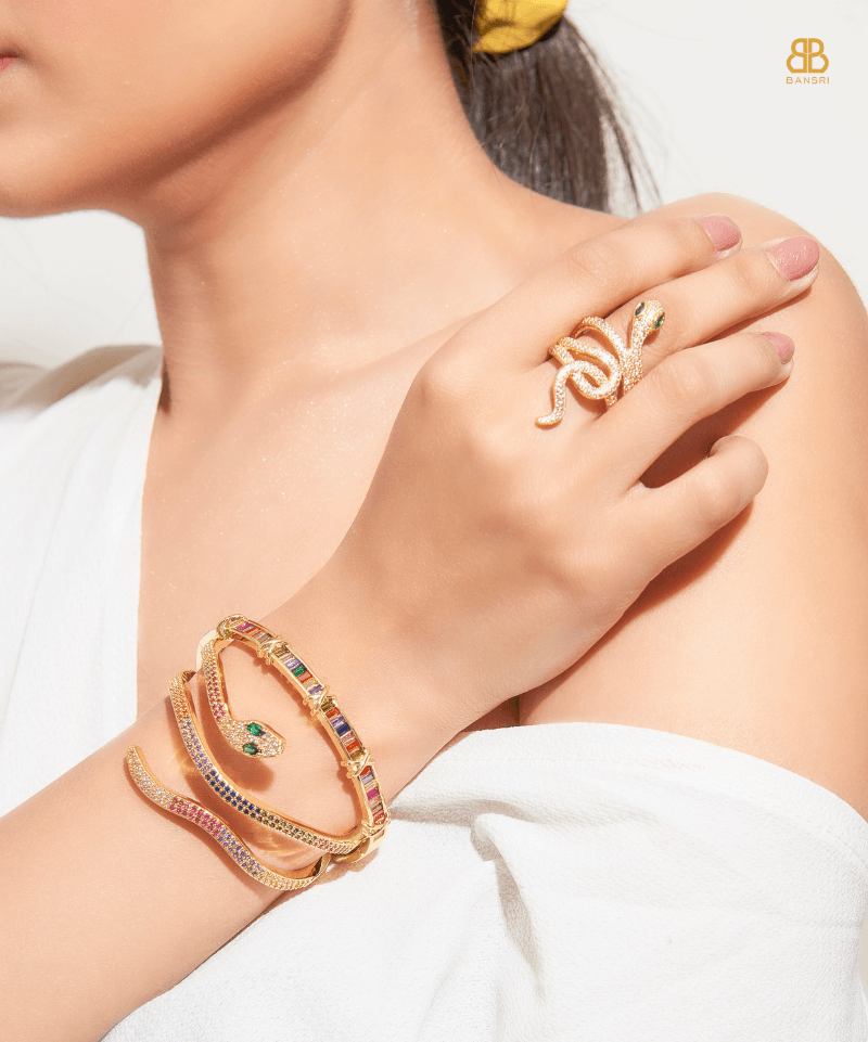 Criss Cross Rainbow Crystal Bracelet - Bansri Mehta Design