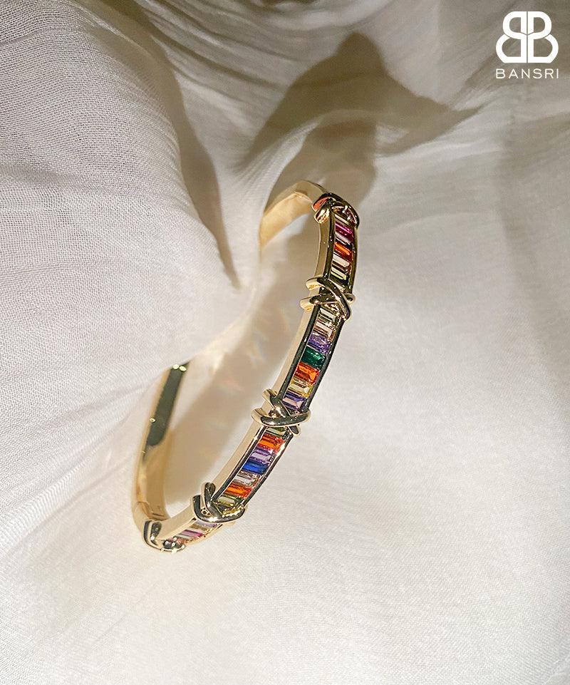 Criss Cross Rainbow Crystal Bracelet - Bansri Mehta Design