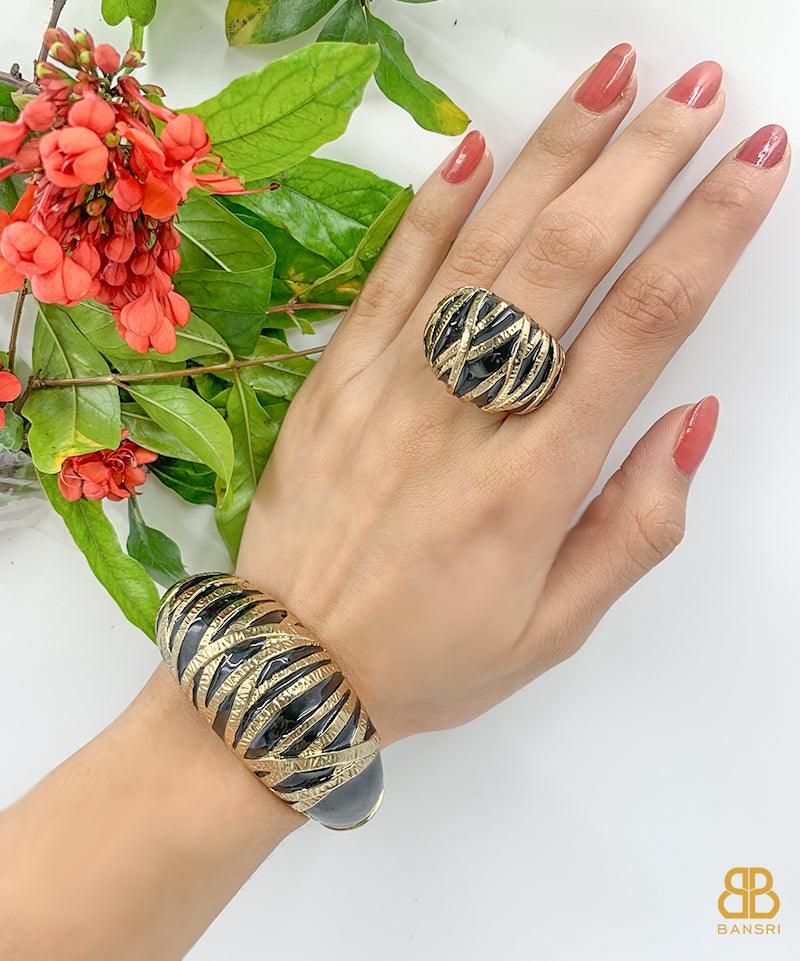 Enamel Stripey Ring - Bansri Mehta Design