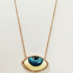 Hand Painted Rosegold Evil Eye Necklace - Bansri Mehta Design