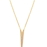 V-Shaped Silver Necklace with Swarovski Crystals - Bansri Mehta Design