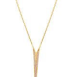 V-Shaped Silver Necklace with Swarovski Crystals - Bansri Mehta Design