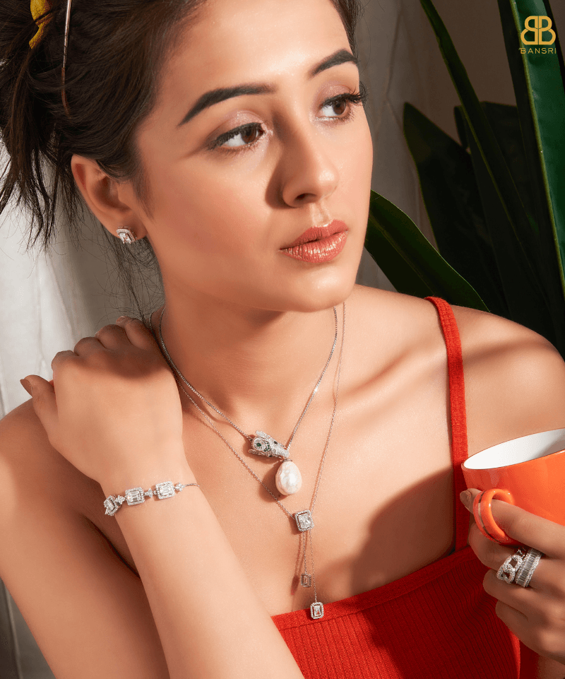 Baguette Diamond Solitaire Set - Bansri Mehta Design