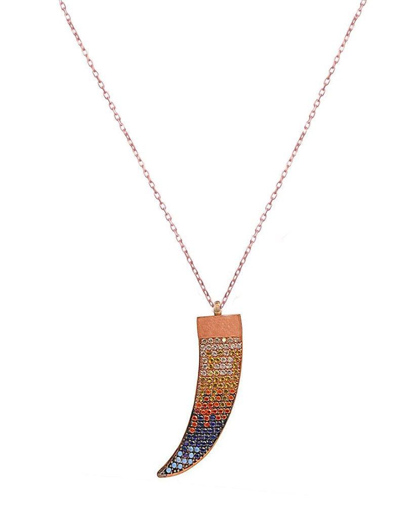 Multi Coloured Talon Necklace with Swarovski Crystals - Bansri Mehta Design