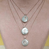 Mother of Pearl Rosegold Initial Necklace - Bansri Mehta Design