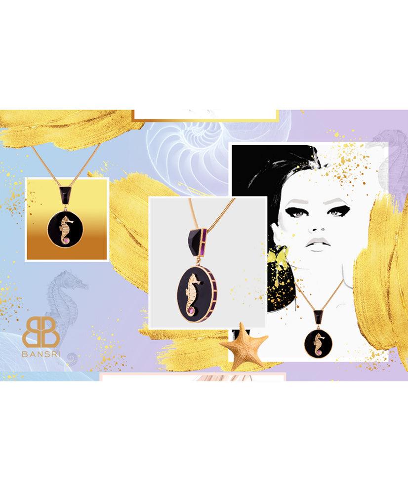 CeCe Seahorse Medallion Necklace - Bansri Mehta Design