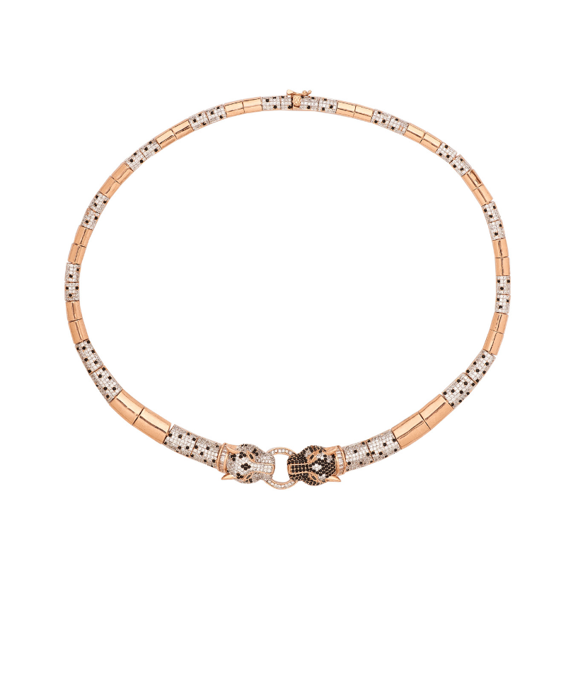 Le Panthera Rosegold Collar Necklace & Bracelet & Earring Set - Bansri Mehta Design