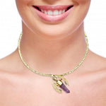 Bumble Bee Collar Necklace in Amethyst Quartz and 18K Gold - Bansri Mehta Design
