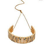 Link Panther Face Diamonte Choker Necklace - Bansri Mehta Design