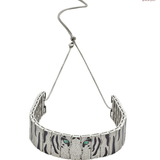 Link Panther Face Diamonte Choker Necklace - Bansri Mehta Design