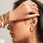 Baguette Mini Hoop Earrings - Bansri Mehta Design