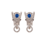 Royal Double Headed Elephant Baguette Collar Necklace & Earring and Ring Set - Bansri Mehta Design