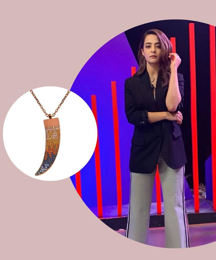 Multi Coloured Talon Necklace with Swarovski Crystals - Bansri Mehta Design